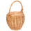 OUNONA Handle Basket Wicker Woven Handheld Basket Chocolate Wicker 1Pack 4