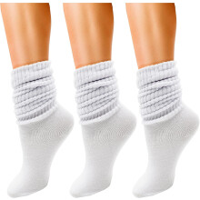 3 Pairs Slouch Socks for Women, Soft Extra Long Scrunch Knee High Sock