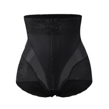(2XL,Black)Women Zipper High Waist Hip Lifting Belly Slim Body Shaping Pants Shapewear-e
