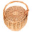 OUNONA Handle Basket Wicker Woven Handheld Basket Chocolate Wicker 1Pack 3