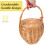 OUNONA Handle Basket Wicker Woven Handheld Basket Chocolate Wicker 1Pack 7