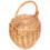 OUNONA Handle Basket Wicker Woven Handheld Basket Chocolate Wicker 1Pack 8