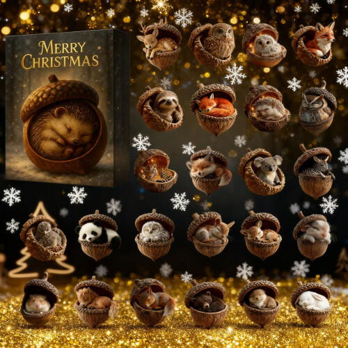 Forest Animal Advent Calendar Acrylic Pinecone Ornaments