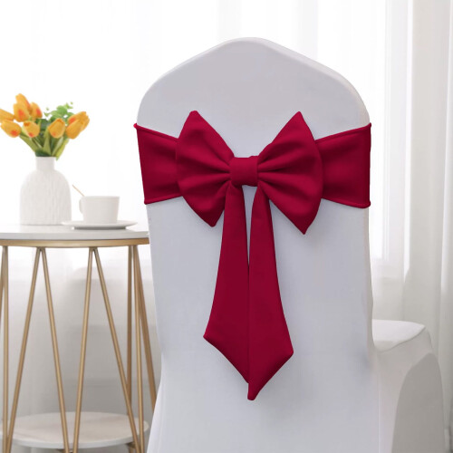 Elastic Bow Chair Back Decoration 40x15cm Wine 1