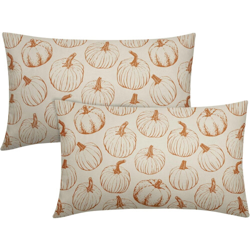 Καλύμματα Μαξιλαριού Οσφυϊκής Μύτης Burnt Orange 12x20 ιντσών Σετ 2 τεμαχίων