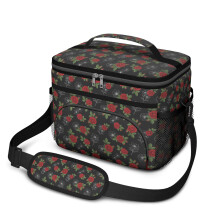 Sac à lunch isotherme à motif floral 10 x 6,7 x 8 pouces