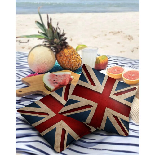 Αδιάβροχα vintage καλύμματα μαξιλαριού UK Union Jack 18x18 ίντσες 2