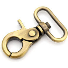 Trigger Snap Hook Metal Swivel Lobster Clasps Purse Bag Clips Quality Finish VTHO 2PCS (1 Inch, Brushed Brass)