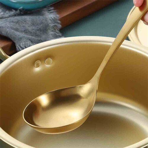 Cuchara de acero inoxidable 304 chapada en oro 2
