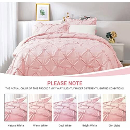 Pink and Ivory Comforter Set Full Size 7 Piece 1