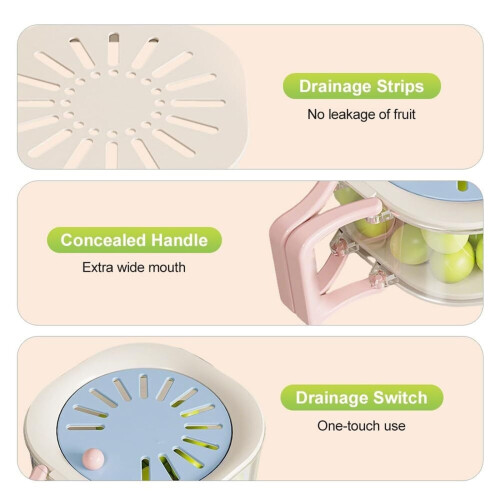 2 In 1 Draining Basket, Multifunctional Fruit And Vegetable Washing Bowl with Folding Handle 2