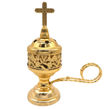 Räuchergefäß aus Goldmetall mit Griff