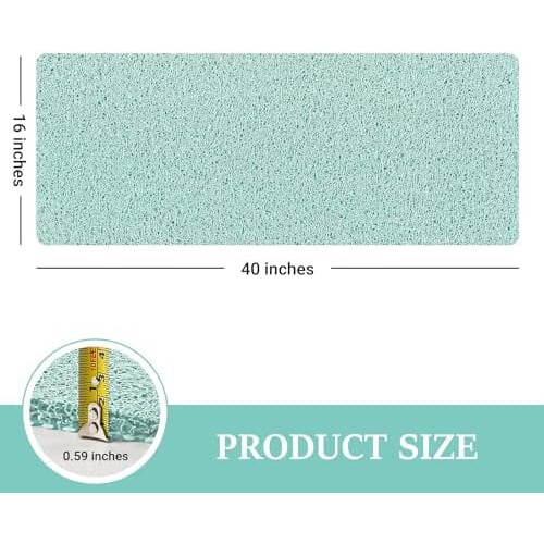 Tapete de Banho Antiderrapante de PVC com Bucha Vegetal 40x16 polegadas 1