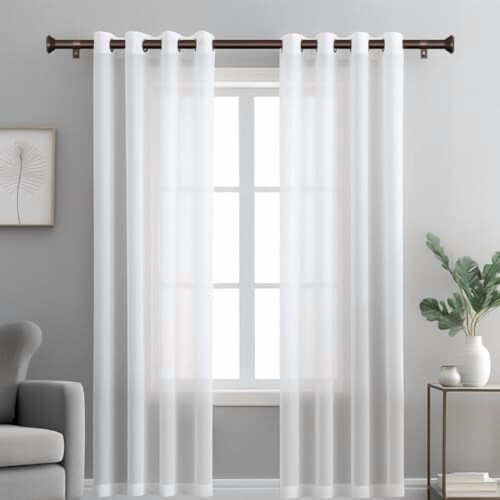 Varão de cortina de bronze resistente, ajustável de 28 a 48 polegadas (71 a 122 cm). 2