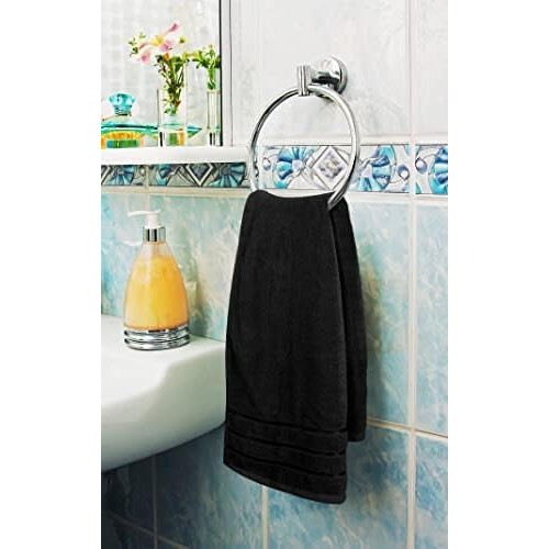 Ensemble de 8 serviettes de luxe rayées en coton viscose 600 g/m² 2