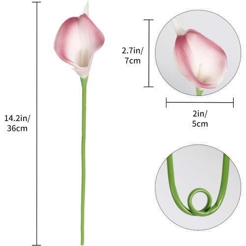 White Faux Calla Lilies Real Touch 10 pcs 2