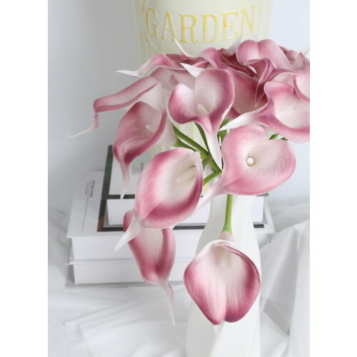 White Faux Calla Lilies Real Touch 10 pcs 1