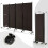 Room Divider Panel Brown 4-Panel 6 Feet with Lockable Wheels 2