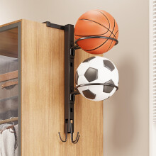 Support de rangement pour ballons de basket, robuste, en fer, Ă 3 niveaux, noir mat