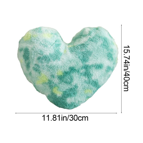 Λούτρινο μαξιλάρι Tie-Dye σε σχήμα καρδιάς, πράσινο μέντας 11,8115,74 ίντσες 2