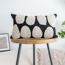 Funda de almohada acolchada negra y gris de 45 x 45 cm (18 x 18 pulgadas)