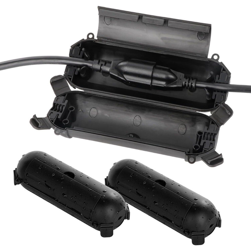 3-Pack Outdoor Extension Cord Safety Cover Â Waterproof, Weatherproof For Outlet/Plug/Socket & Holiday Lights, Black 9357860801393