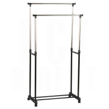 KCT Clothes Rail Double Adjustable Clothing Rack on Wheels for Kids Bedroom Small Spaces Small Hanging Coat Dress Garment Portable Display Stand Tidy