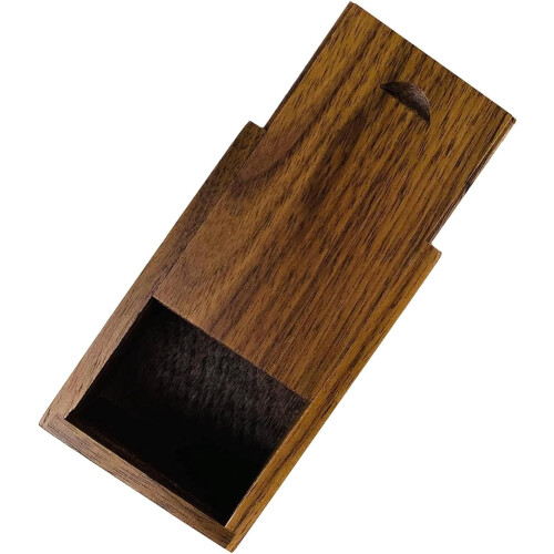 Presentask med skjutbart lock i valnötsträ 9,6 x 5 x 2,2 cm