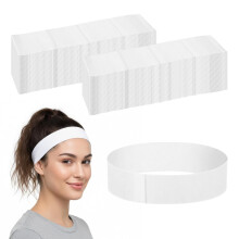 Weißes Einweg-Schönheitshaarband, Vliesstoff, verstellbare Elastizität, 100 mm.
