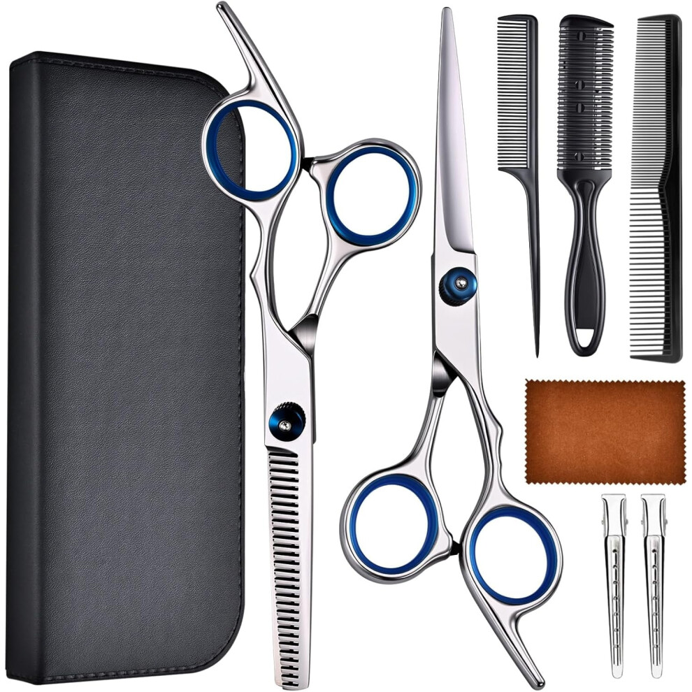 Professional Stainless Hair Cutting Scissors Set with Thinning Shears, compatible with Sharp Blades, for Women/Men/Kids â LFJ1234