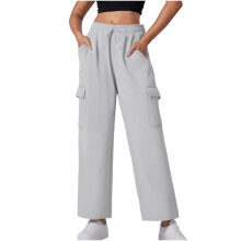 Women's Cargo Pants Water Resistant Workwear Trousers Elastic Waist Durable Multi Pockets Outdoor Hiking Wide Leg Travel Adventure Military Style