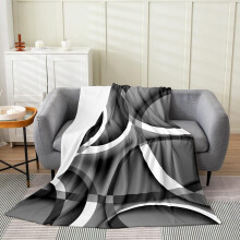 Ronde geometrische flanellen plaid, grijs met zwarte wervelingen.