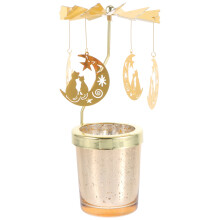 YARNOW Mondkatze Drehbarer Kerzenständer Kerzenhalter Partydeko-Accessoire
