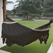 Boho tassel rope hammock 2-person 500 lbs portable with