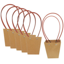 Lot de 6 sacs en papier kraft imperméables pour pots de fleurs (trapèze 2)