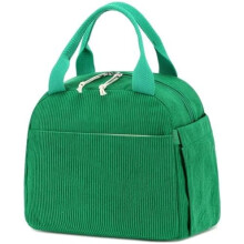 Sac à lunch unisexe en velours côtelé, élégant et réutilisable, isotherme grande capacité, idéal pour le travail, les pique-niques ou les