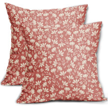 Vintage-Kissenbezüge mit Blumenmuster, 45 x 45 cm, Leinen, 2er-Set