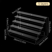 Présentoir en acrylique transparent (1 pièce), idéal pour parfums, statuettes, cosmétiques et autres objets. Présentoir en forme d'échelle.