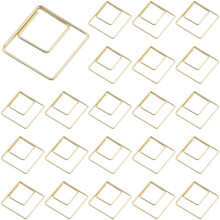 60 Stück goldfarbene, quadratische Büroklammern aus Metall, geometrische Formen, für Dokumente, Lesezeichen, Fotos, Notizen, Tagebucheinträge und