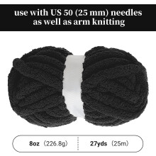 1 pak dik chenillegaren (27 yards, 8 oz), zacht en pluizig brei- en haakgaren, dik fluweelachtig pluche garen voor dekens en handwerk