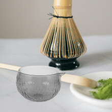 Bol à matcha en verre japonais FRCOLOR avec bec verseur, bol transparent pour mélanger le matcha, tasse à thé traditionnelle pour la cérémonie