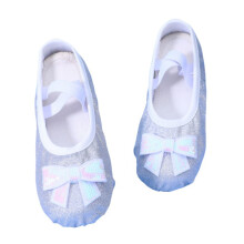 Lovely Solid Color Ballet Sneakers with Sequins Bow, Soft Soles, Easy-Clean Design for Kids 2-18Y | Compatible with Dance & Daily Wear