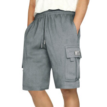 Pantaloncini da uomo casual tinta unita con coulisse in vita, pantaloncini sportivi da palestra con tasca, taglie S-2XL