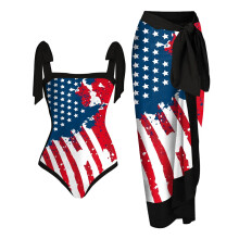 Damebadedragter Vintage Blomsterprint Badedragt med Skulderstropper Monokini Mavekontrol Badedragter V-hals Badetøj Bikinisæt til Kvinder Blå C XL