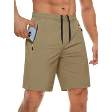 Pantalones cortos deportivos de entrenamiento para hombre de 9 pulgadas, de secado rápido, ligeros, informales, para verano y senderismo, con 3