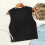 Γυναικεία Πουλόβερ με Στάμπα, Αμάνικο, V-Neck, Ριμπ, Πλεκτό, Διαχωρισμένο, 2
