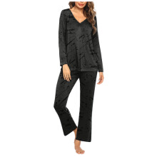 2-delige damespyjamaset met print, loungeset met lange mouwen, damespyjamaset, huispak, maat S-3XL