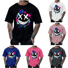 Herrenhemden, Herrenhemden, Herren-T-Shirt mit Print, Kurzarm, Sommer, lässiges Rundhals-Top für den Streetstyle