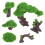 DRAFIDEEP miniature pine trees Simulation Tree Green Resin 6Pcs 6
