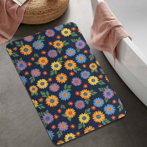 Tapete de banheiro Pioneer Flower Floral em microfibra, 50 x 80 cm (20 x 32 polegadas) 1
